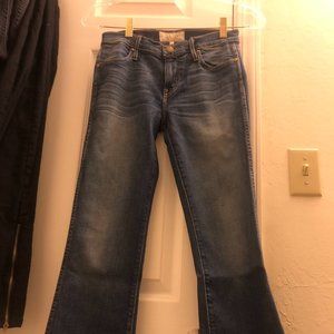 THE GREAT Jeans Light Blue Crop Bronco Wash